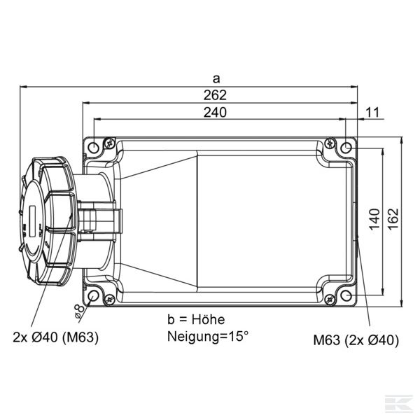 EM81456 Стенная розетка CEE, 125A ,5P