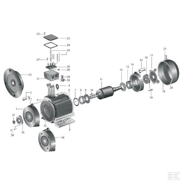 EM9160B5FL Фланец двиг. отд. типа 160-B5