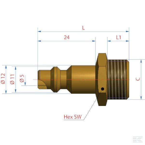 ESA18NAR +Quick coupl.plug male BSP1/8"