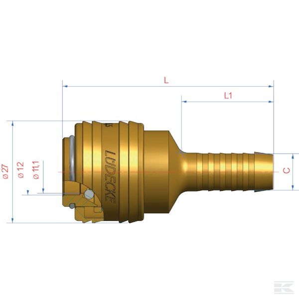 ESA6T +Quick coupling hose end 6mm