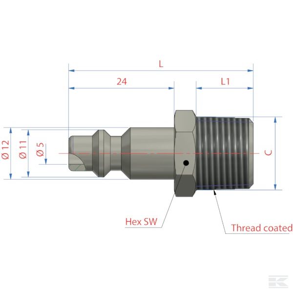 ESAI14NAS +Quick coupl.plug male BSP1/4"