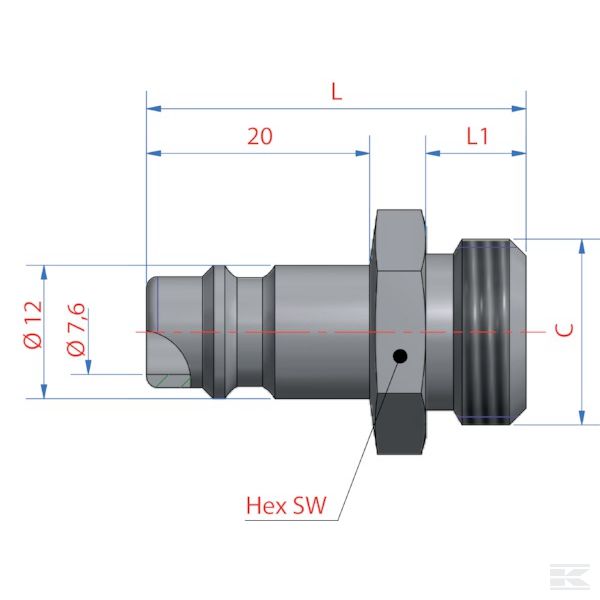 ESI38NAS +Quick coupl.plug male BSP3/8"