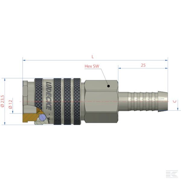 ESI13T +Quick coupling hose end 13mm