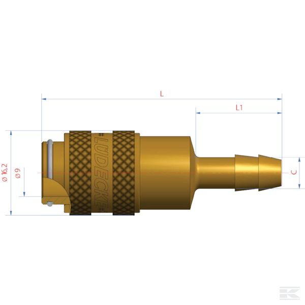 ESM9T +Quick coupling hose end 9mm