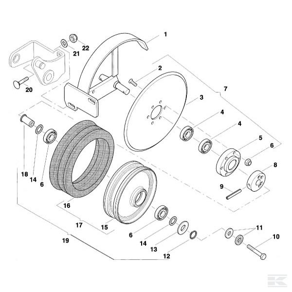 AC819849 Колесо валяльное в сборе 230