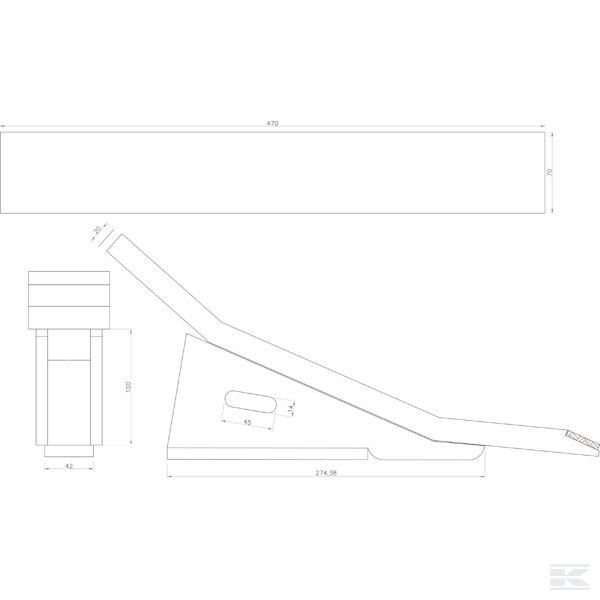 E084625CN +Subsoiling shoe E084625 Carbi