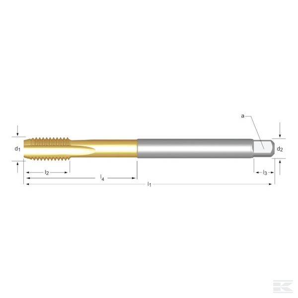 E610M16NO3 Машинный метчик E610 HSS-E M16