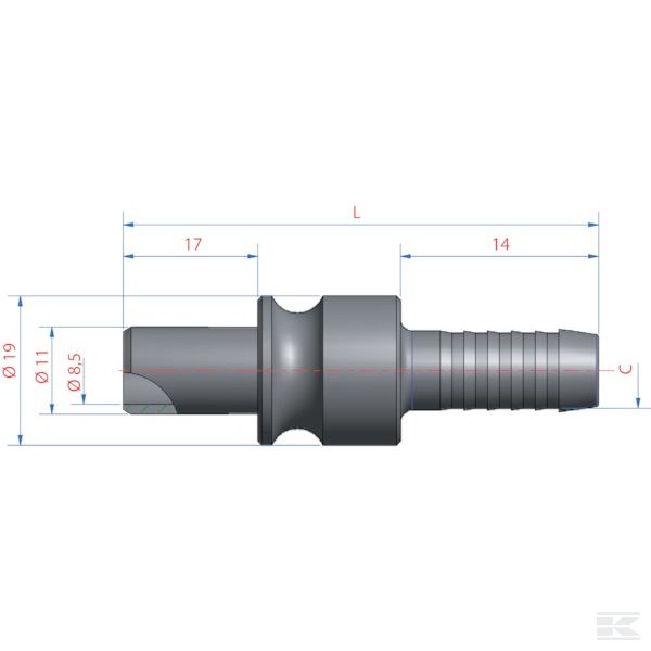 F1K9S Гидравл. штекер+штуцер 9мм