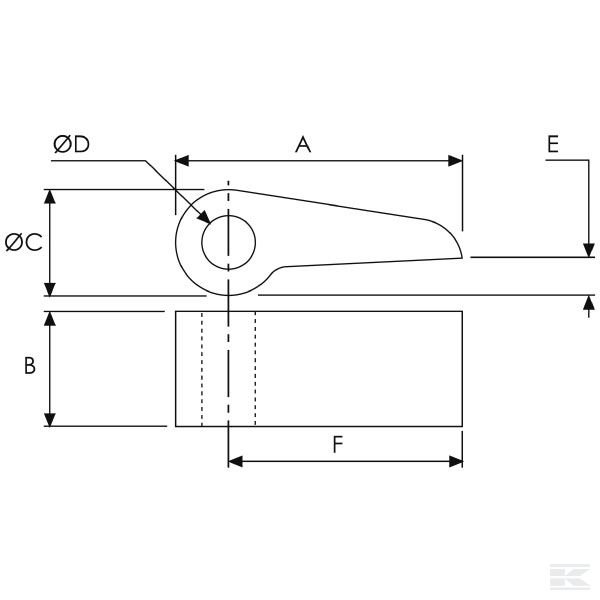 WS3106 Приварн. проушина 3x1 3/8x3/4"
