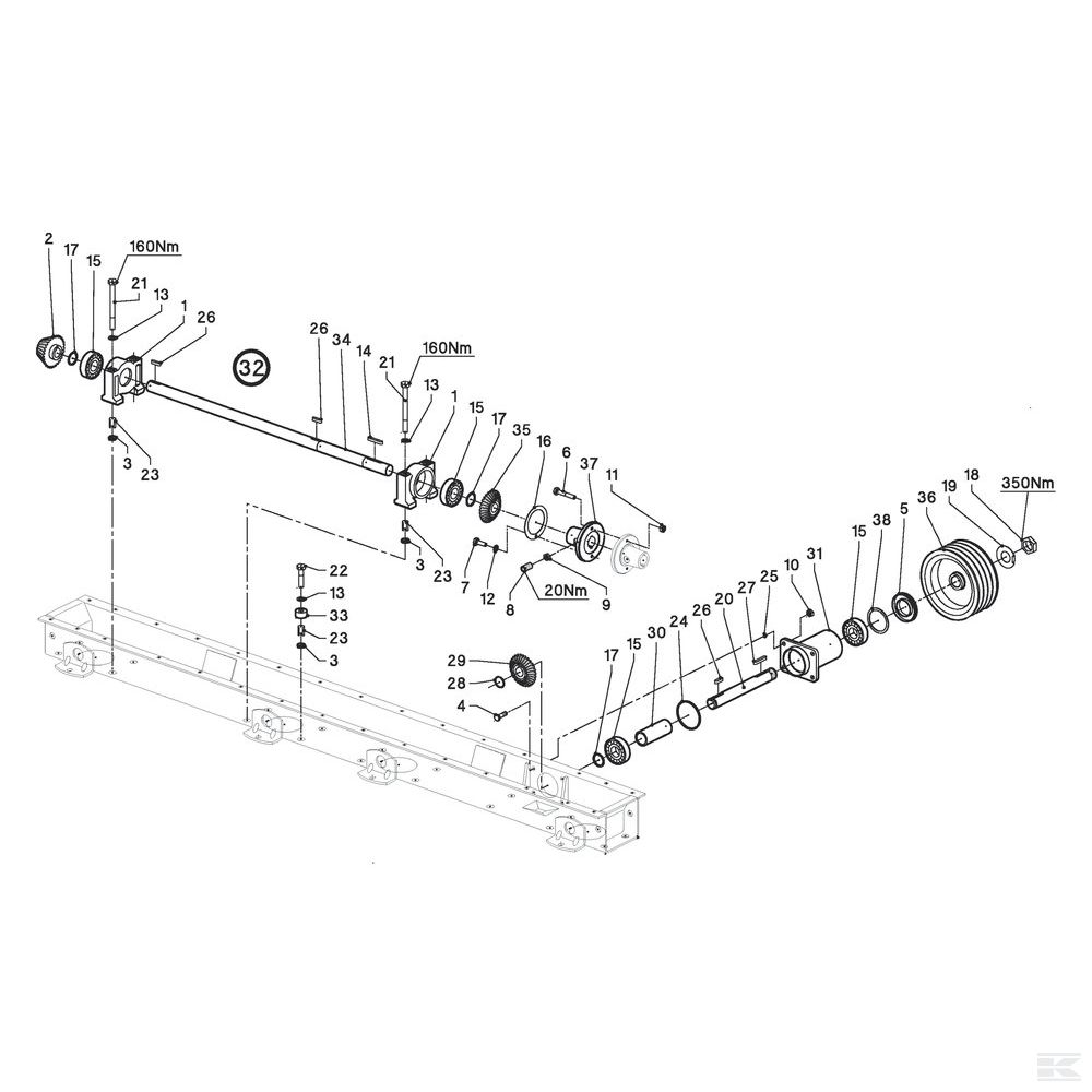 VGTF16 Вал 838 мм