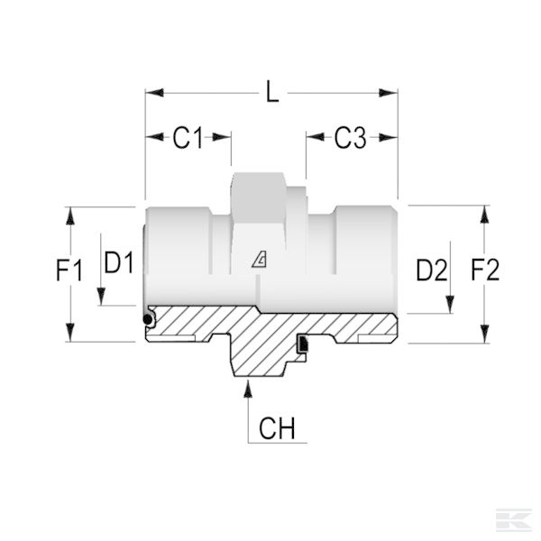 VNOB1108 Ниппель 11/16" ORFS x 1/2" BSP