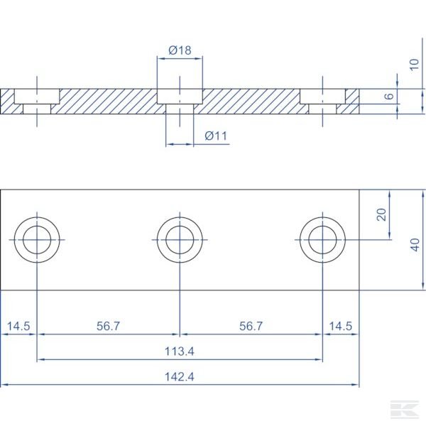 WCB00324 Контрножи 142,5x40x10