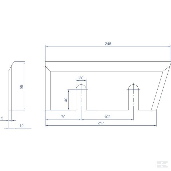 WCB00670 Нож деревоизмельч. 245x95x10