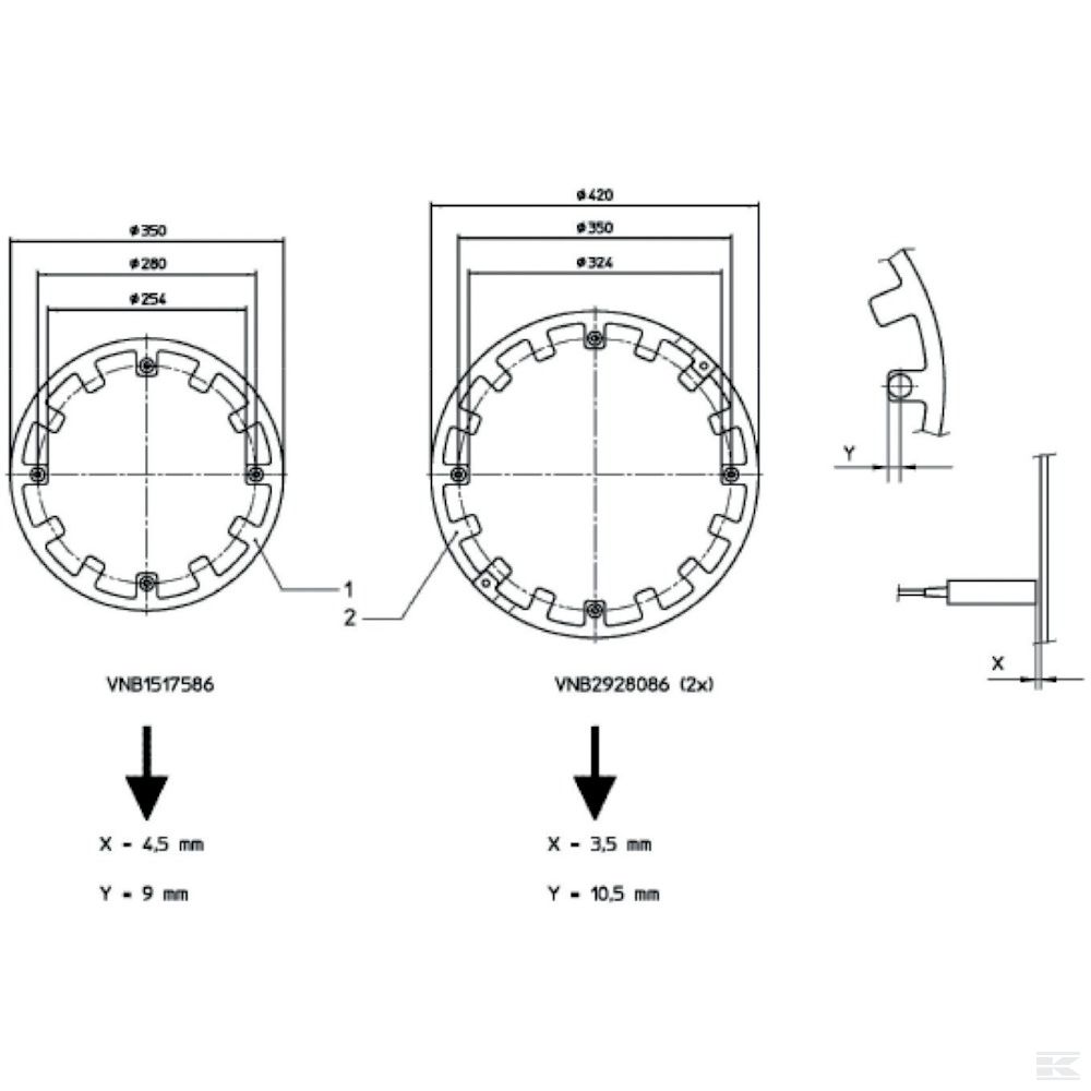 VNB1517586 Колесное кольцо Ø350мм