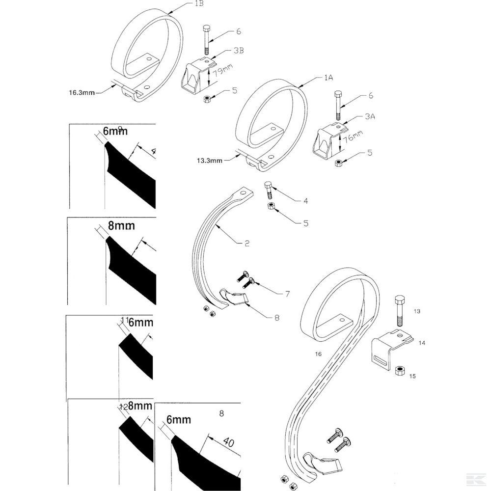 101000903 +Clamp for vth tine, cpl.