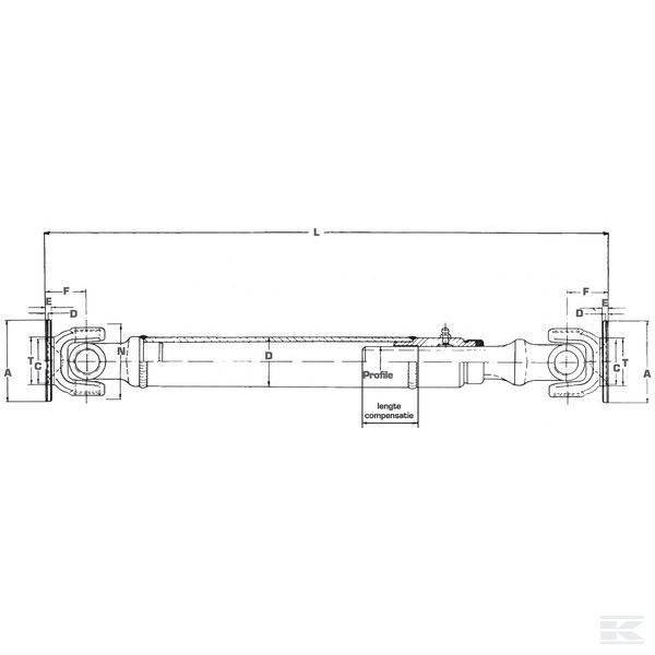 EDS021001250W Карданный вал 02-100-010 L=125