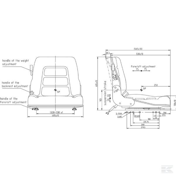 TS30000GP Сиденье вилочного погрузчика