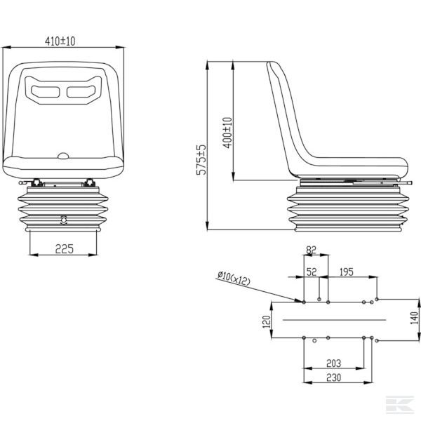 TS51000GP Сиденье ПВХ с пневм. подвеской