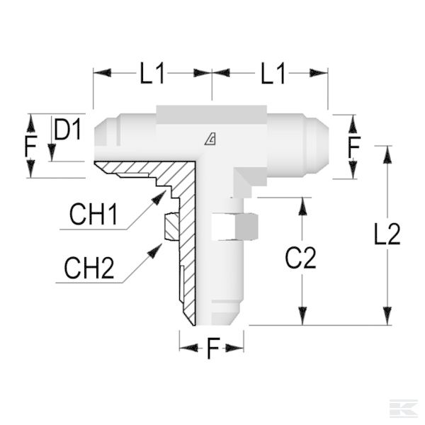 TS12 Тройниковое резьбовое соединение Schott 3/4 UNF