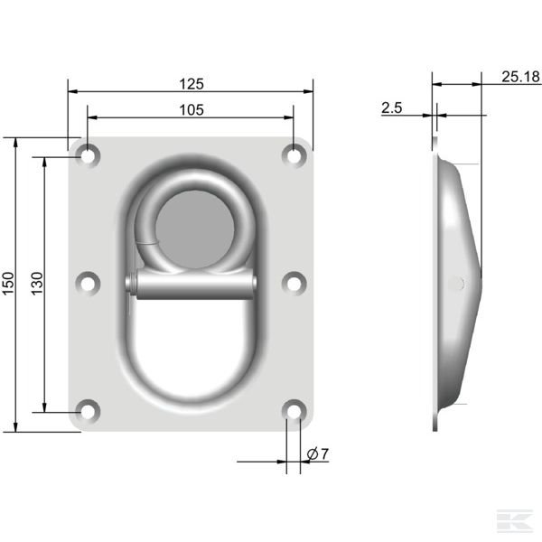 709010KR Фитинг для крепления оцинк.