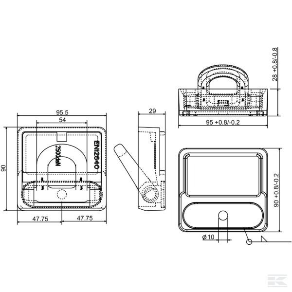 709022KR Ниша для крепления 90 x 95 мм