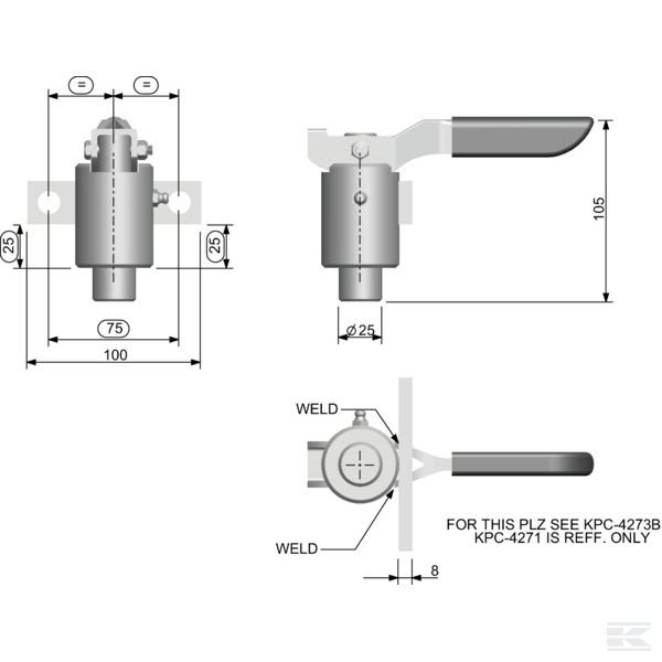 770006KR Пружинная защелка оцинков.
