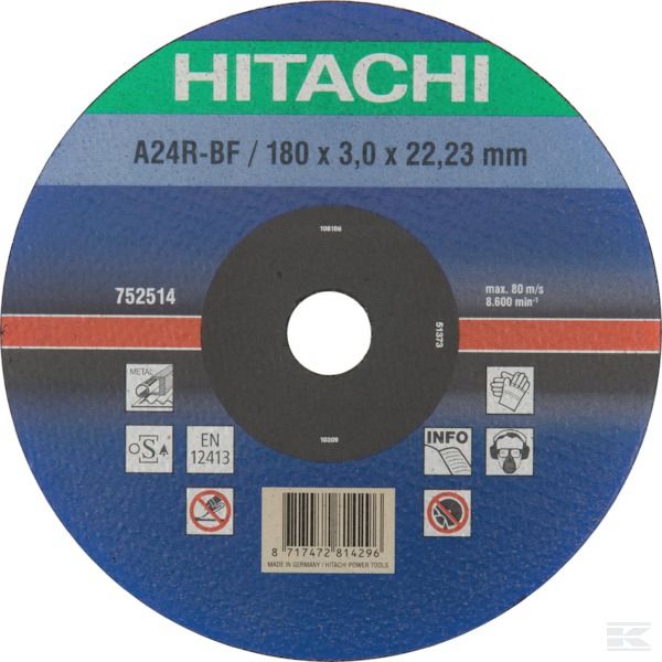 752514 +Metal cutting disc 180x3mm