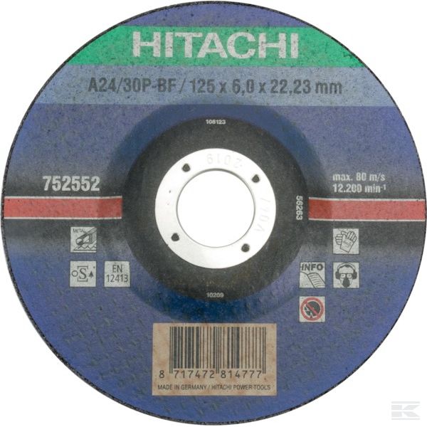 752552 +Grinding disc metal 125x6mm