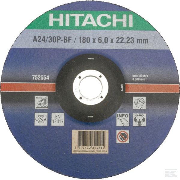 752554 +Grinding disc metal 180x6mm