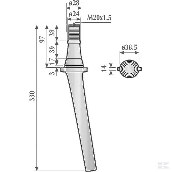 KE11501 Гайка коническая M20x1,5 SS