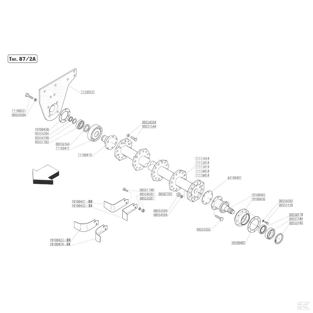M71100411R Опора подшипника Maschio