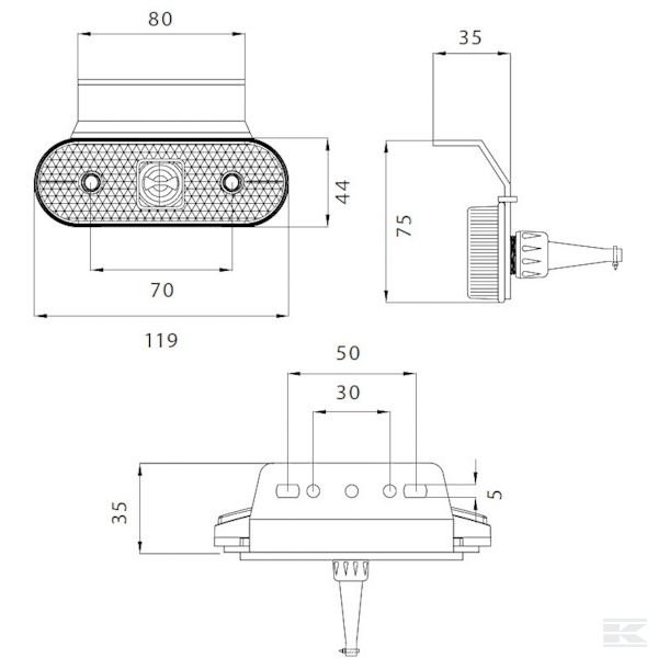 312064727 Боковой габаритный фонарь СД LED