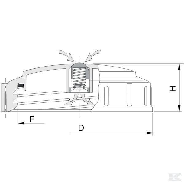 3542010 Крышка 6" с пруж. вент.