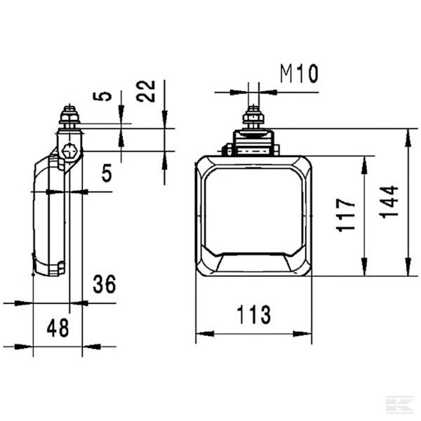 1GA995193011 Фонарь раб. освещ-я Flat Beam
