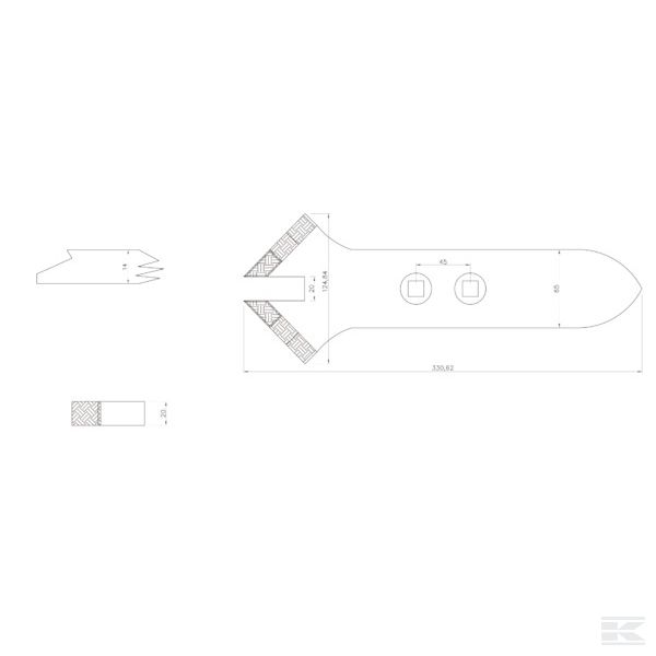 105000792CN +Cultivator point Vibrof Carbi
