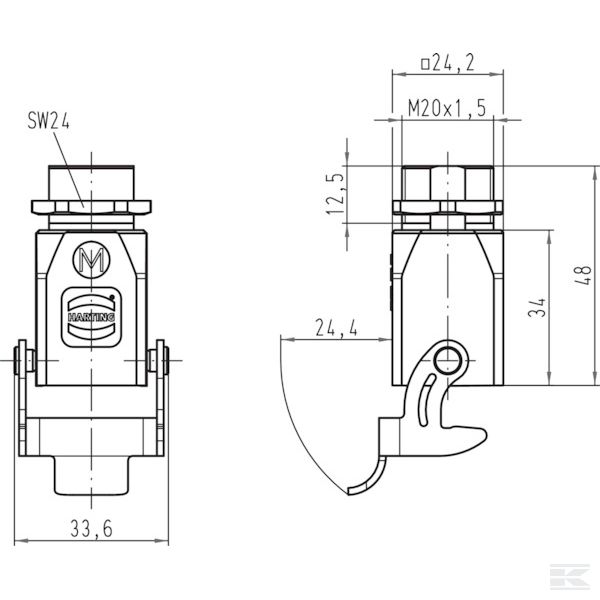 19200031150 Корпус цоколя 3A 1xM20