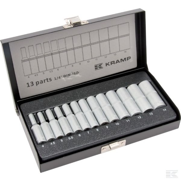 1804922013KR Набор головок 1/4", 6-точечн., 13 шт.