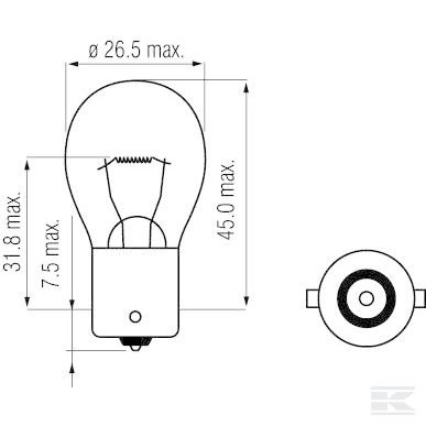 GL2410 Лампа накаливания 24 В 21W BA 15 с