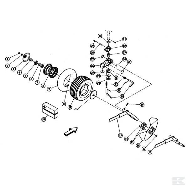 58847110 Колесо в сборе "MEGABALLON" KUHN 220/50x6