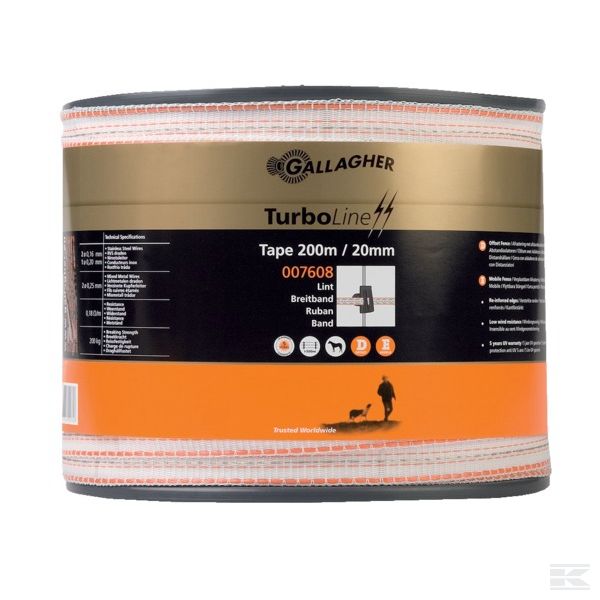 007608GAL Широкая лента TurboLine 20 мм 200 м белая