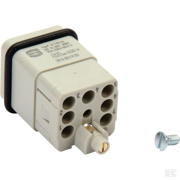 09120073001 Штек.ч.разъем.7P+A,10A Harting