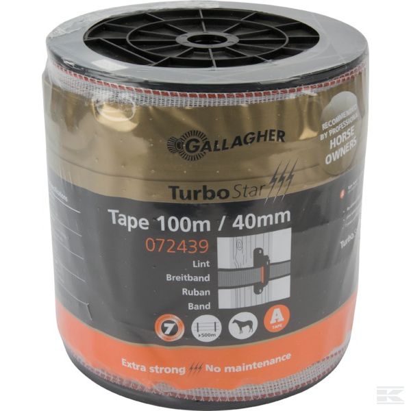 072439GAL Канат TurboStar 40мм бел.,100м
