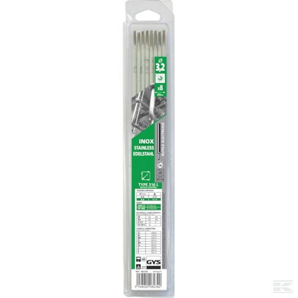 082342GYS Электроды 316L 3,2x450мм (8x)