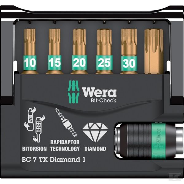 05057415001WERA Набор бит 7 pcs.