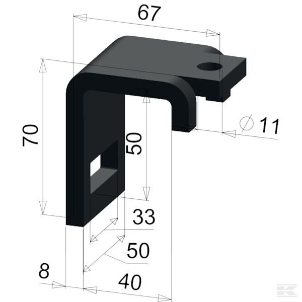 CP10706000 +Tine holder 32x10, frame 40