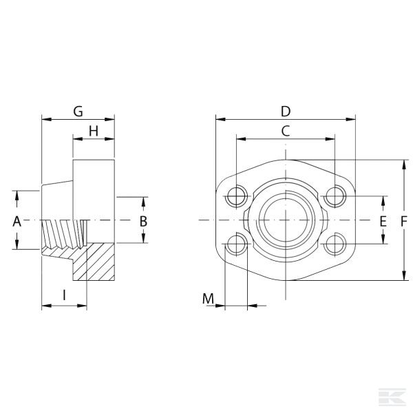 GFS624GU20 Контрфланец SAE6000 1 1/2-1 1/4