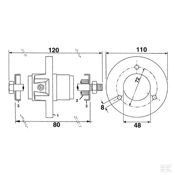 CD1400 Ступица M12 в сб.