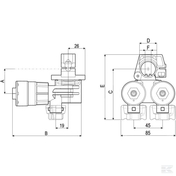4063F450 Держ. д. 2 форс. Selejet 3/4"