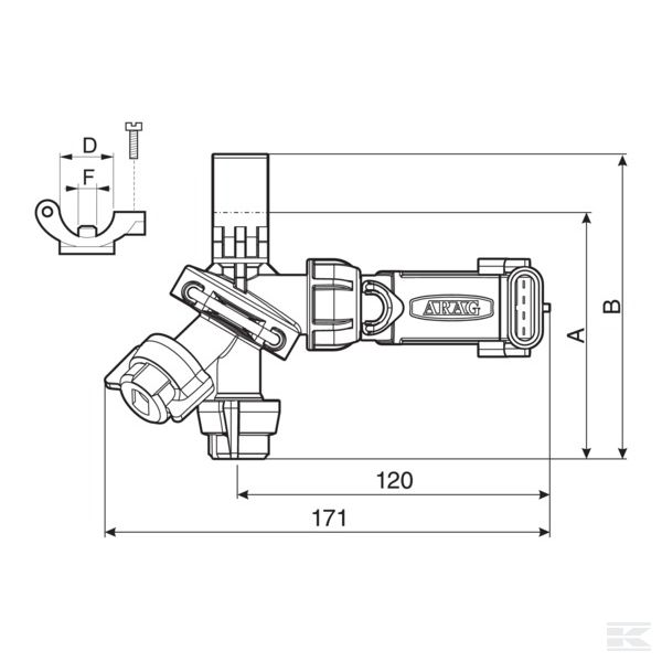 4012T760 Держ. для 3 форсун. 1" Seletron