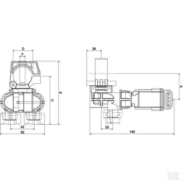 4063T45A0 Держ. для 2 форсун. 25 mm Seletron